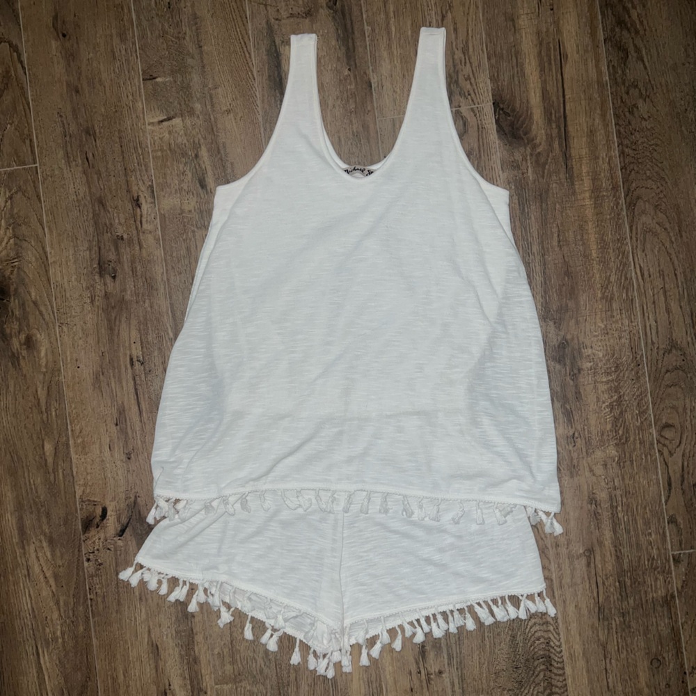 NWOT Michael Stars White Fringe Romper
